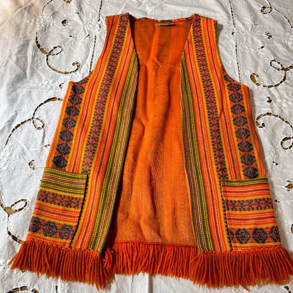 Cracker Jax Striped Orange Vest - Picture 1 of 10